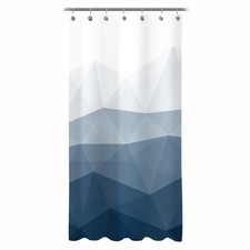 Design 36 x 72 Inches Ombre Blue Small Stall Shower Curtain RV Half Size Narr...