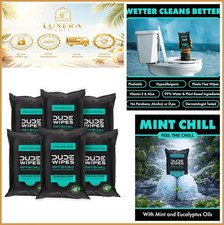 Flushable Wipes Mint Chill 108 Count Travel Packs Extra Large Septic Safe