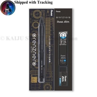 Pentel Orenz Nero Mechanical Pencil Gift Set Ain Lead Eraser 0.2mm