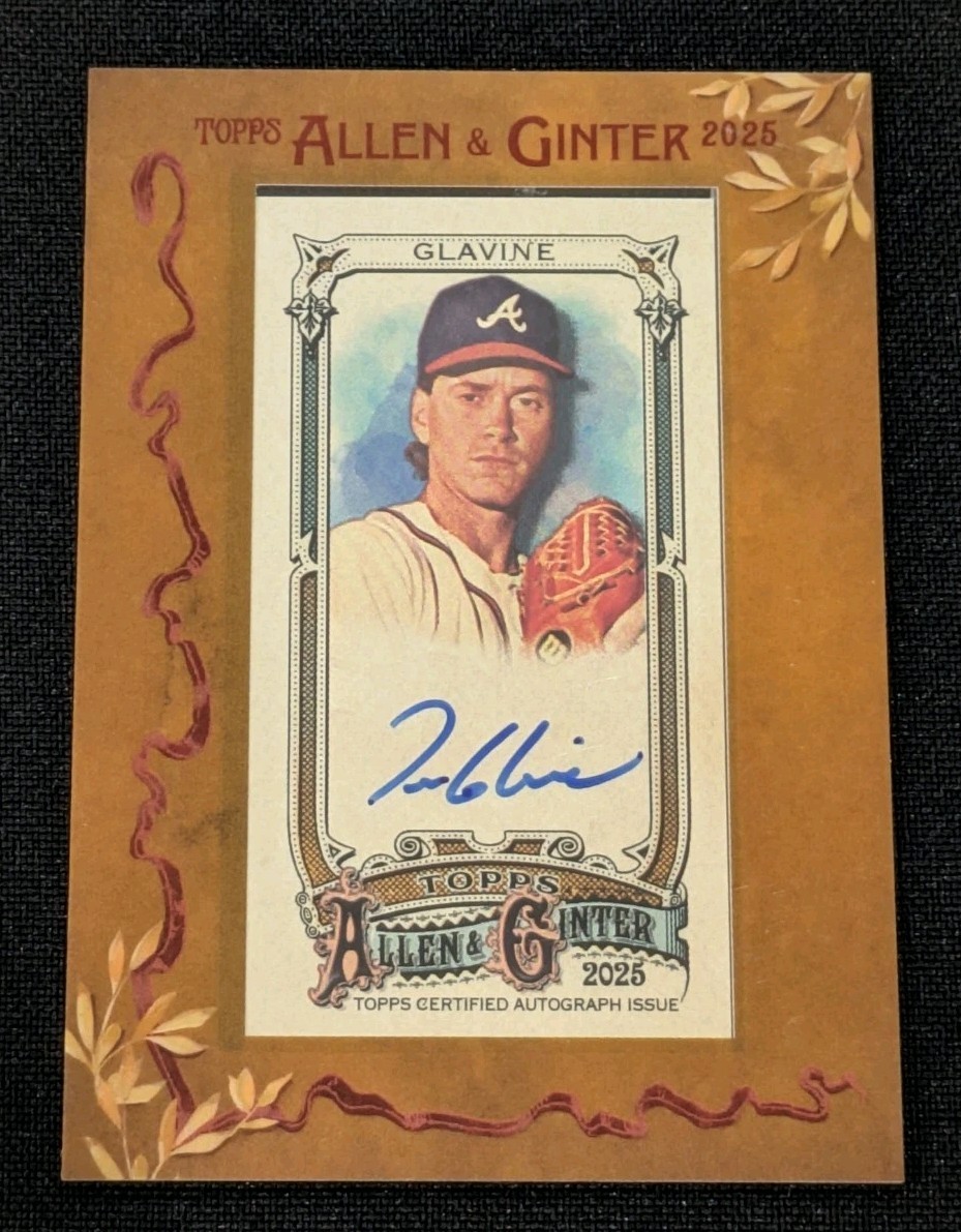 MLB ジーター　直筆サイン　ALLEN & GINTER 2025 Topps Allen & Ginter Tom Glavine AUTO BLUE Ink MINI-Card