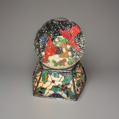San Francisco Music Box Co Vintage Musical Illuminated Red Cardinal Snow Globe