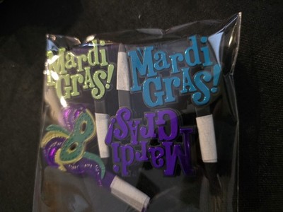 24 Pcs Assorted Mardi Gras Script, Mask Cupcakes Pick by DecoPac 