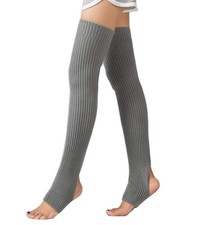 Women's Over Knee Thigh High Warm Leg Warmers Stirrup Thermal 80s Long Socks ...