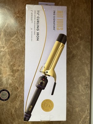 Hot Tools Pro Signature Curling Iron 1 1/2 in Gold Black Indicator Light