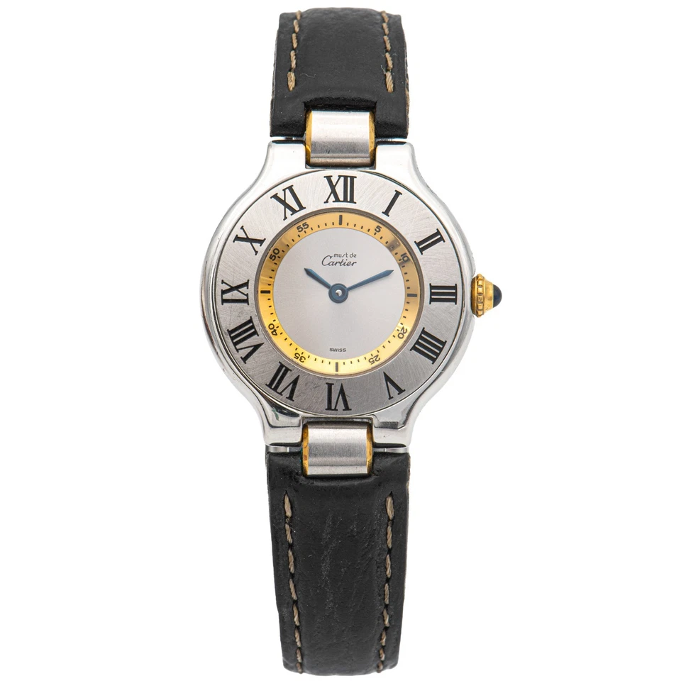 28 mm ø - must de Cartier 21 Ref. 1340 (m. Box) Quartz Damenuhr - Bild 4 von 4