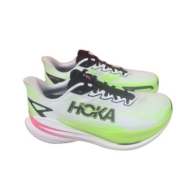 HOKA Mach X 3 Women's Running Sneakers Lace Up Low Top White/Green/Black/Pink 8B
