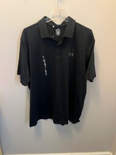 New w/tag Men's Under Armour Golf Polo Shirt, Size XL, Black, UPF 50