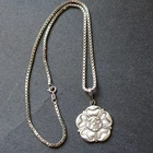 Sterling Silver Heavy Yorkshire Rose Ingot Pendant Sheffield H'mark 1978