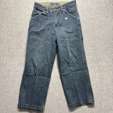 Lee Dungarees Jeans Boys Size 10H Husky Relaxed Straight Leg blue Carpenter