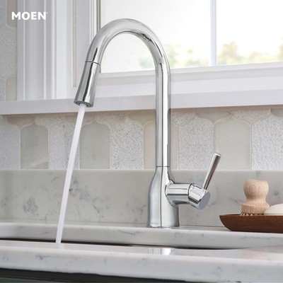 Moen 87233 Adler Einhand Hochbogen Pulldown Küchenarmatur Wasserhahn, Chrom