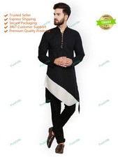 Traditional Cotton Solid Pathani Kurta Mens Designer Kurta With Pyjama