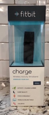 Fitbit Charge FB404BKS Fitness Exercise & Sleep Tracker w/ Caller ID Size S, EUC