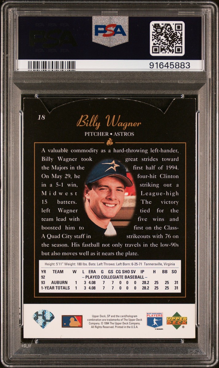 その他 1994 SP #18 Billy Wagner Foil RC PSA 8 その他 1994 SP #18 Billy Wagner Foil RC PSA 8 1994 SP #18
