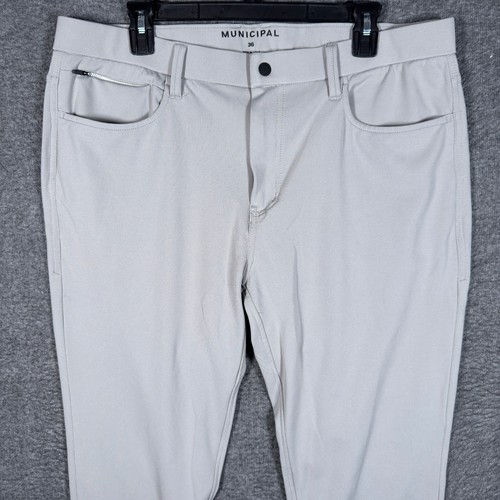 Municipal Sportcross 5P Pants Mens 36x30 Grey Performance Athletic Golf Trousers