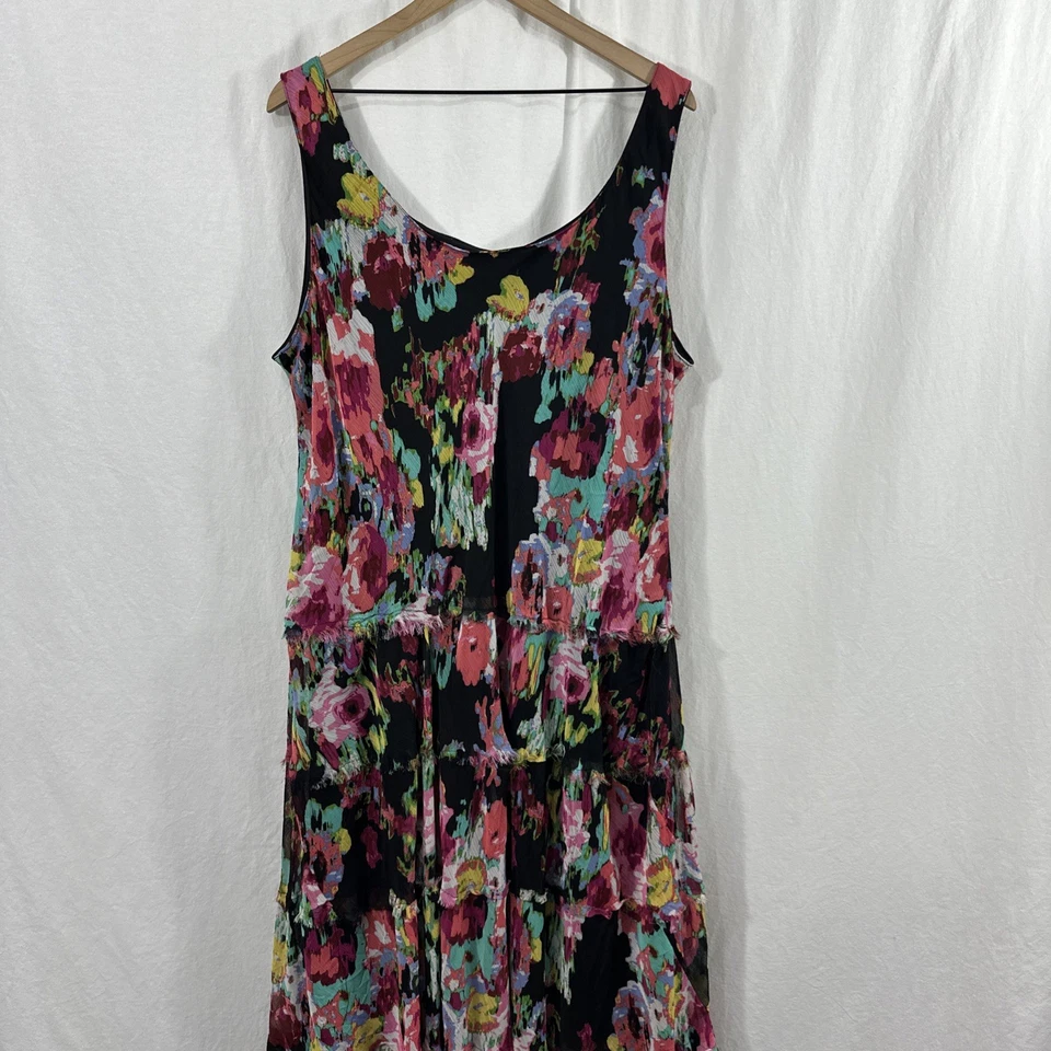 Maxi Vestido Jones Studio Y2K Artístico Colorido En Niveles Para Mujer Talla 22W Foto 2 de 4