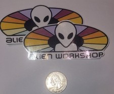 Inspired By Alien Workshop (Lot Of 2) Skater Surfer Vinyl Stickers Laminated