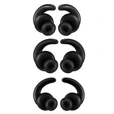 3 Pairs S/M/L Replacement Silicone Earbuds Ear Tips Eargel Isolation black