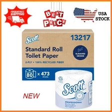 NEW Scott Professional Recycled 2-Ply Toilet Paper, 80 Rolls, 473 Sheets/Roll