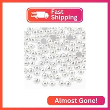 beadsland Flat Back Crystal Rhinestones Round Gems for Nail Art and Craft Glue F