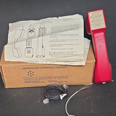Walker WTS-200 Lineman's Handset Hearing Aid Compatible RJ11 Alligator Clips