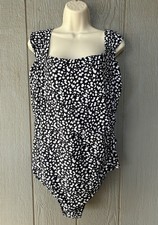 Jantzen Women's Glamour Maillot Cap-Sleeve One-Piece Swimsuit Spotted Size 20