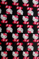 Hello Kitty in Red on Black BTY X 60" 4-Way Lycra Spandex Fabric (Pls. Read) # 3