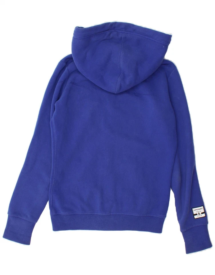 SUPERDRY Mujer Pista y Campo Gráfico Cremallera Sudadera con Capucha Suéter Reino Unido 8 Pequeño Azul DK19 Foto 2 de 4