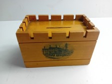 Antique Mauchlin Ware Treen Castle Shaped Money Box