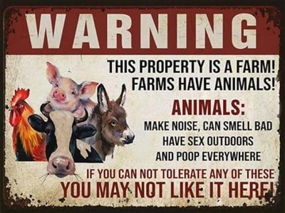 Farm Warning Sign Aluminum Sign 8x12 Size Funny Farm Property Plaque