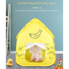 Namiot do zabawy dla dzieci ze wzorem bananowym i zdejmowanym wzorem montażu na guziki