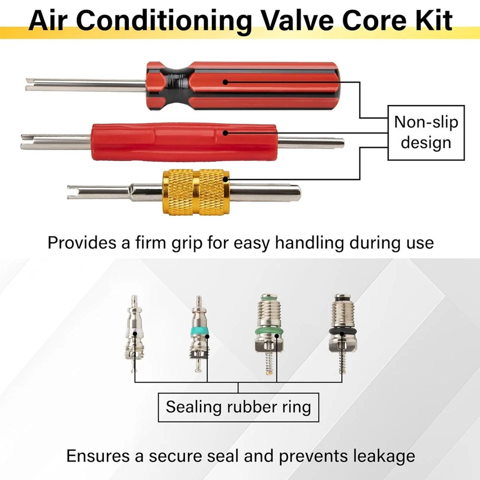 Kit de accesorios de núcleo de válvula de aire acondicionado 39 piezas con herramienta de remoción de núcleo de válvula Foto 4 de 4