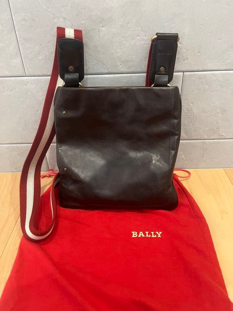 BALLY Shoulder bag Leather Dark Brown Trainspotting Authentic From Japan