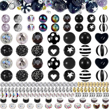 163 Pcs Pen Beads for Beadable Pens: Bubblegum Beads for Pen Making Bulk with Sp