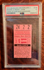Henry Aaron's 4/11/1975 1st Home Game as a Milwaukee Brewer Ticket Stub PSA 3