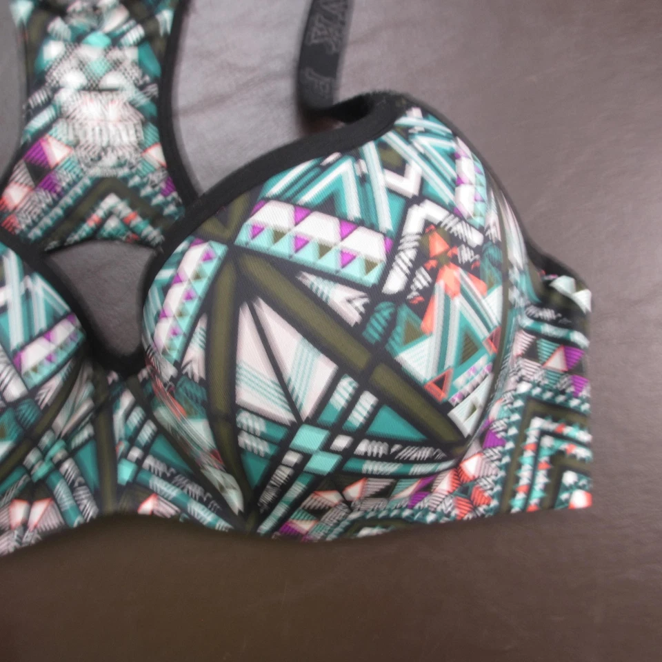 Sujetador ROSA Victoria's Secret Mujer Espalda Corredora Geométrico Acolchado Moldeado Multicolor Foto 4 de 4