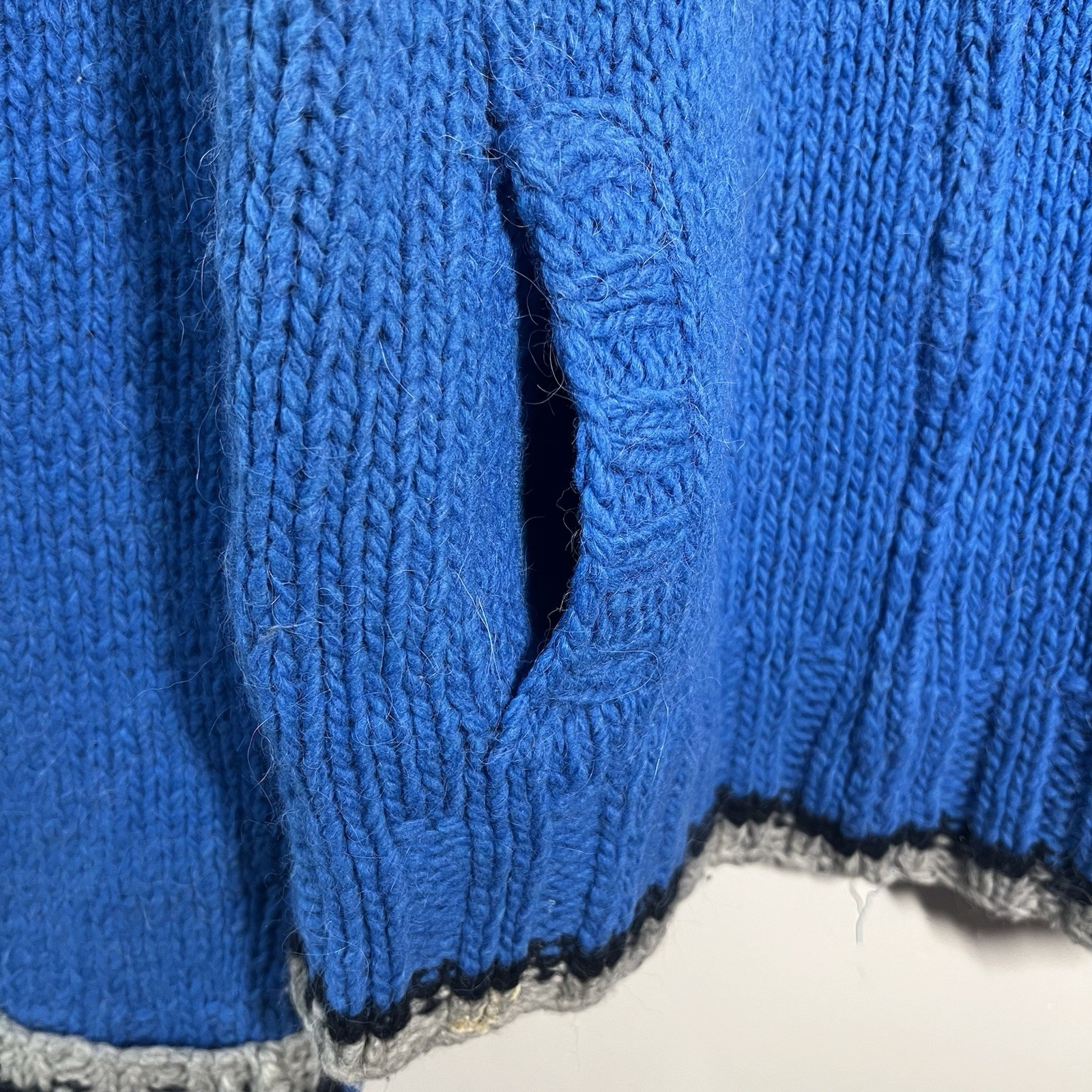 VTG American Eagle Outfitters Large Full Zip Jacket Nordic Blue Alpaca Wool image 6