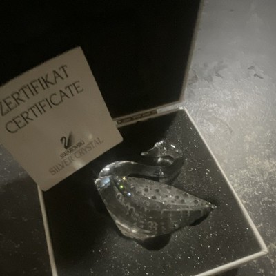 Swarovski Silver Crystal Schwan Figur Kristall transparent mit Schachtel