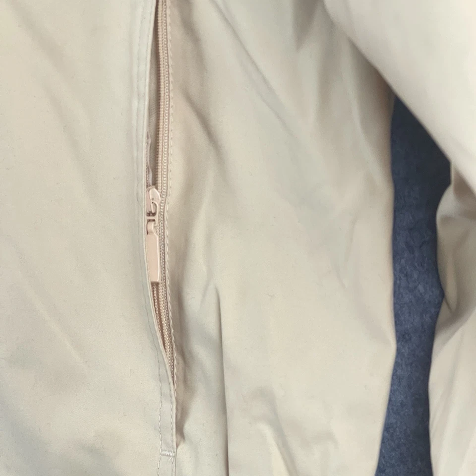 Dockers Golf Jacket Mens XL Windbreaker Stain Defender Cream Blue 1/4-Zip - Image 3 of 4