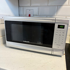 Cookworks 700W Countertop Microwave 17L Silver/Black, 9 Programs, Defrost Lock