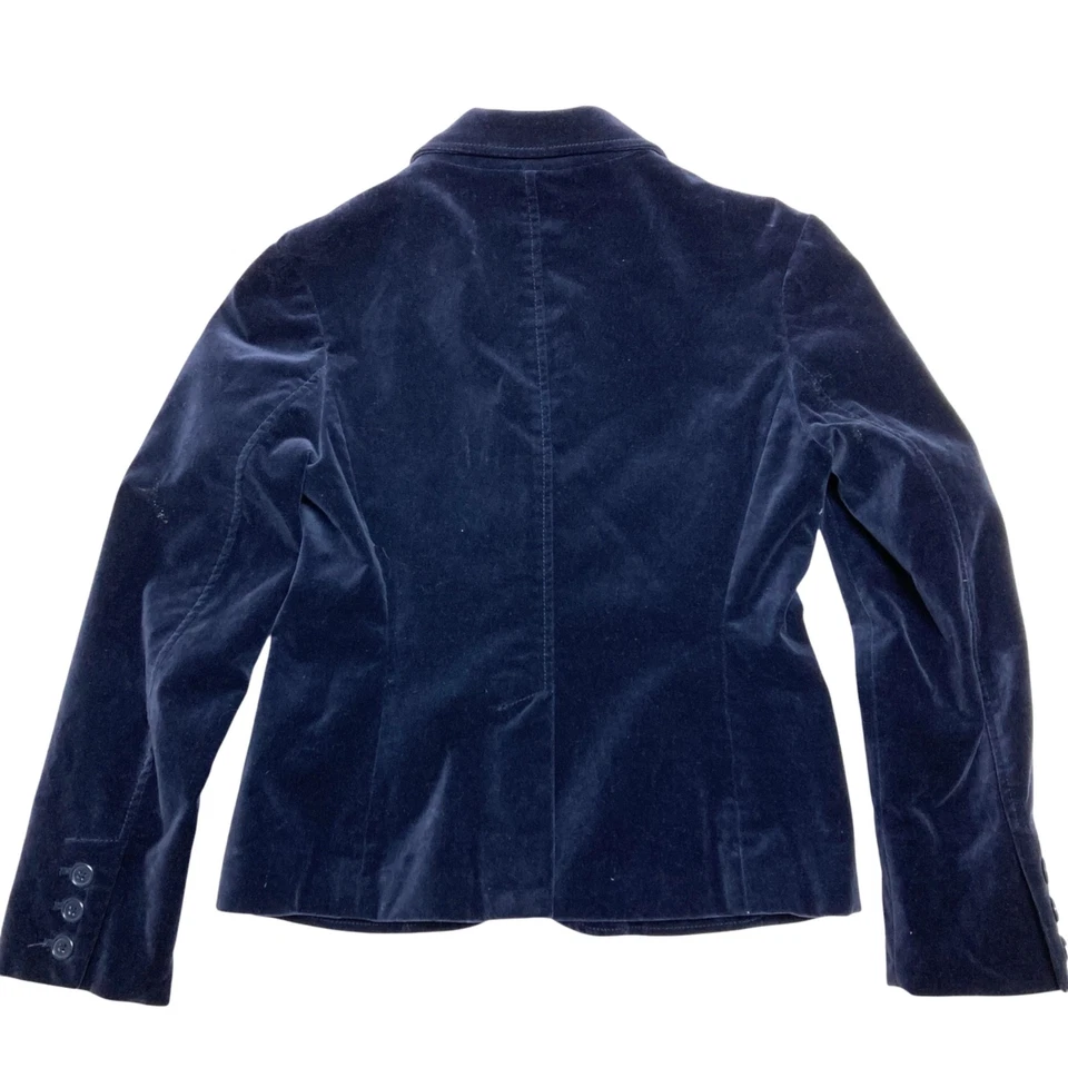 Chaqueta blazer GAP azul algodón terciopelo pequeño vintage clásico ajustado bolsillos años 90 Foto 2 de 4