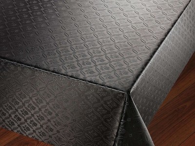 VINTAGE LOOK SCHLICHT SCHWARZ GEPRÄGT BLUMEN BLATT PVC KUNSTSTOFF VINYL WACHSTUCH TISCH