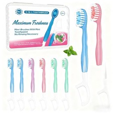 Malisseladi 5 in 1 Mini Brushes-Disposable Toothbrushes with 10PCS, Mint