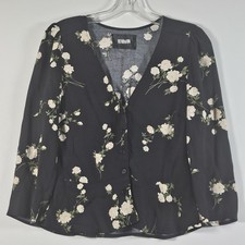Reformation Petites Sweetie Top Contessa Black Peplum Size 6 Women Made In USA