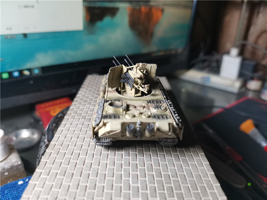 1/72 WWII German Panzer V Panther Tank w/FLAK38 Anti-Aircraft Military Model