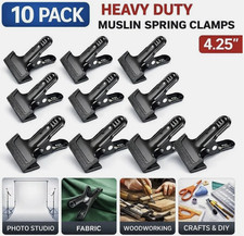 10 Pack Heavy Duty 4.25 Muslin Spring Clamps Backdrop Clips