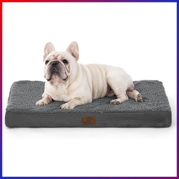 OrthopäDisches Hundebett 76X51Cm Waschbar FüR Kleine Hunde Dunkelgrau-image