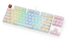 Aura V1 (White) Pudding Keycaps - Double Shot PBT Translucent for Mechanical ...