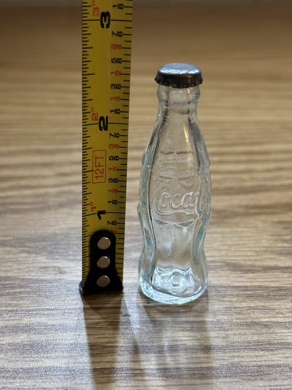 Vintage 2.5” Glass Miniature Coke Coca-Cola Bottle With Cap