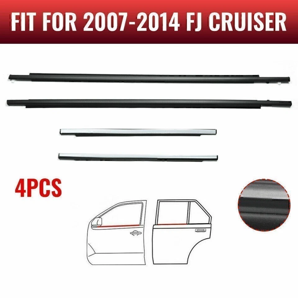 Para Toyota FJ Cruiser 2007-2014 tiras meteorológicas molduras ventana embellecedor sello Vqgwvbmg Foto 4 de 4