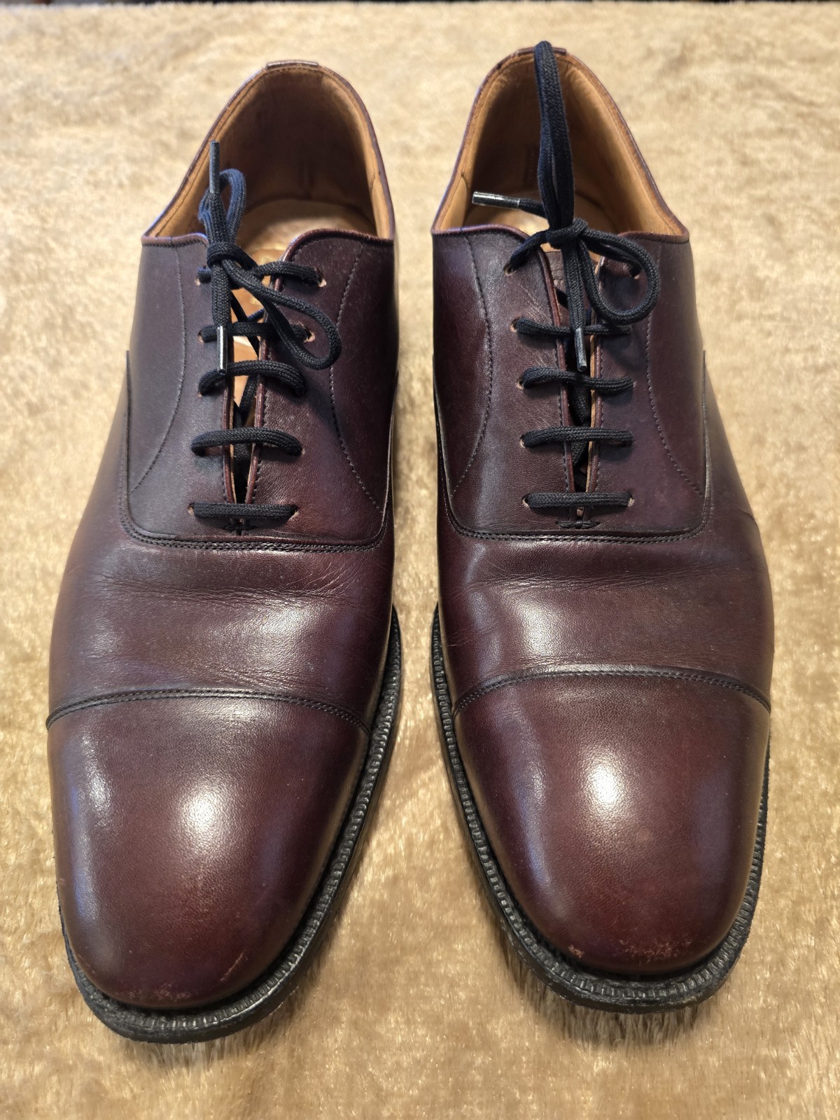Church's Custom Grade Burgundy Leather Plain Toe  Oxford US 10.5 D